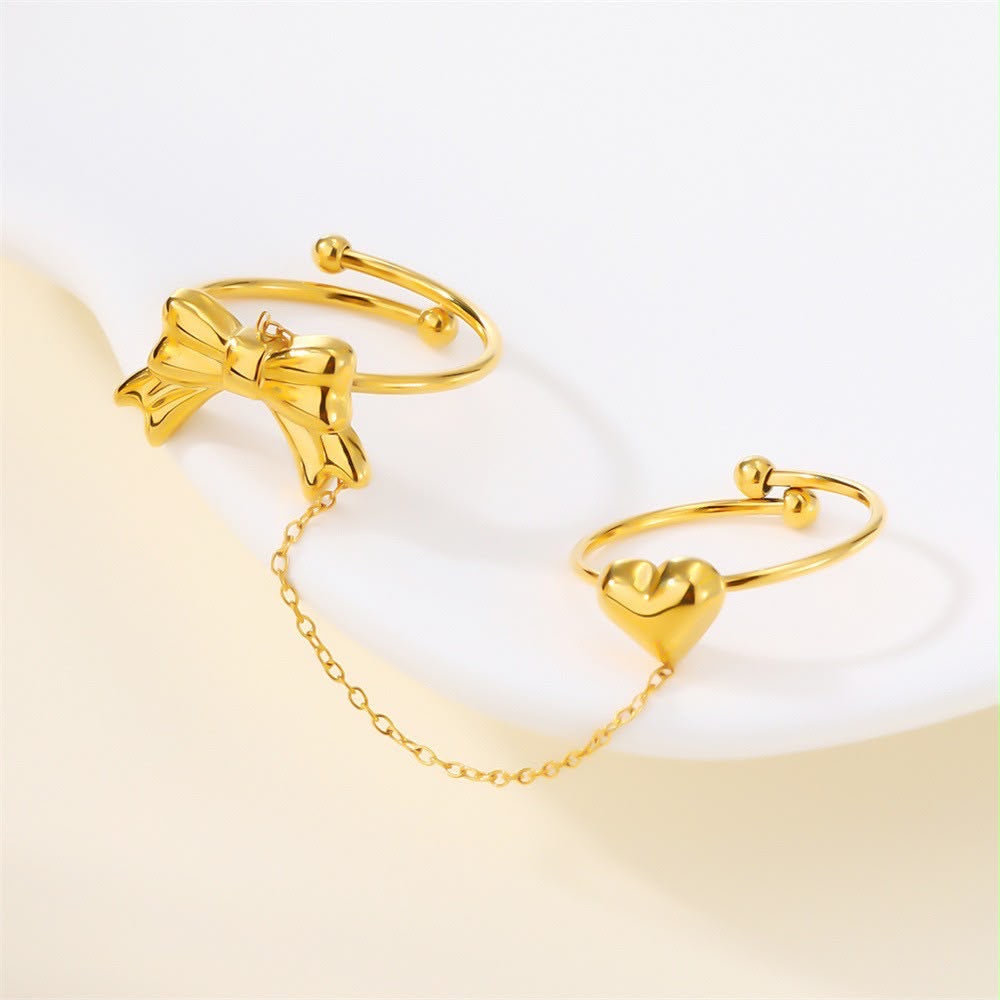 Double Ring Bow/Heart