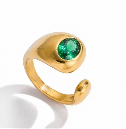 Stoned Open Ring (Adjustable)