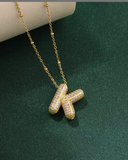 Stylish stone letter necklace
