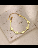 Flower snake chain bracelet
