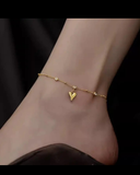Heart with stone anklet