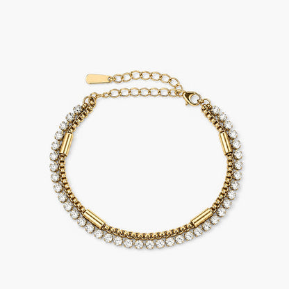 Double row zirconia tennis bracelet