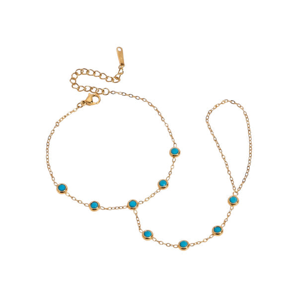 Turquoise Beaded Hand Chain