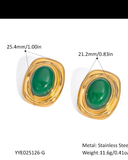 Green stone earring