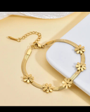Flower snake chain bracelet