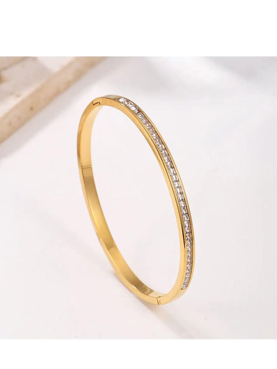Crystal stone cuff