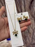 New design bow earring with necklace
