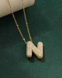 Stylish stone letter necklace