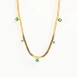 Snake chain  stone necklace