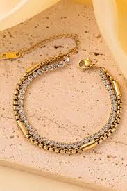 Double row zirconia tennis bracelet