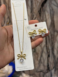 New design bow earring with necklace