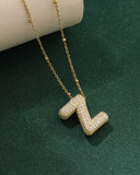 Stylish stone letter necklace