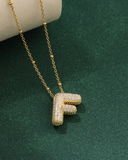 Stylish stone letter necklace