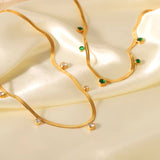 Snake chain  stone necklace