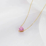 Pink mini heart necklace