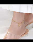 Heart with stone anklet