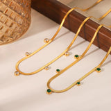 Snake chain  stone necklace