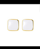 Square black and white stud