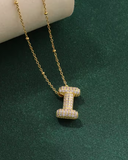 Stylish stone letter necklace