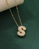 Stylish stone letter necklace